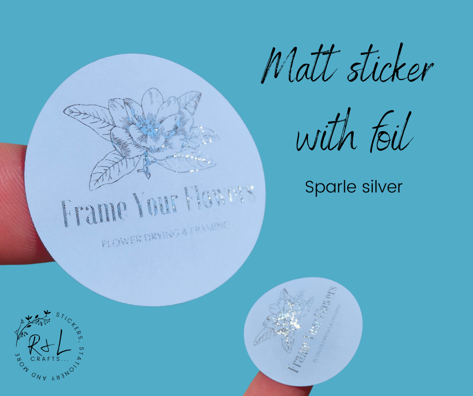 Round Business logo stickers - matt finish with foil