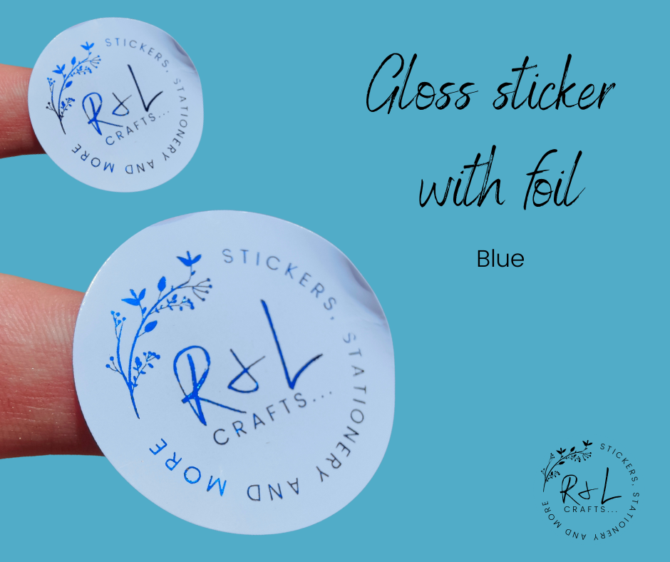 Round Business logo stickers - gloss finish with foil
