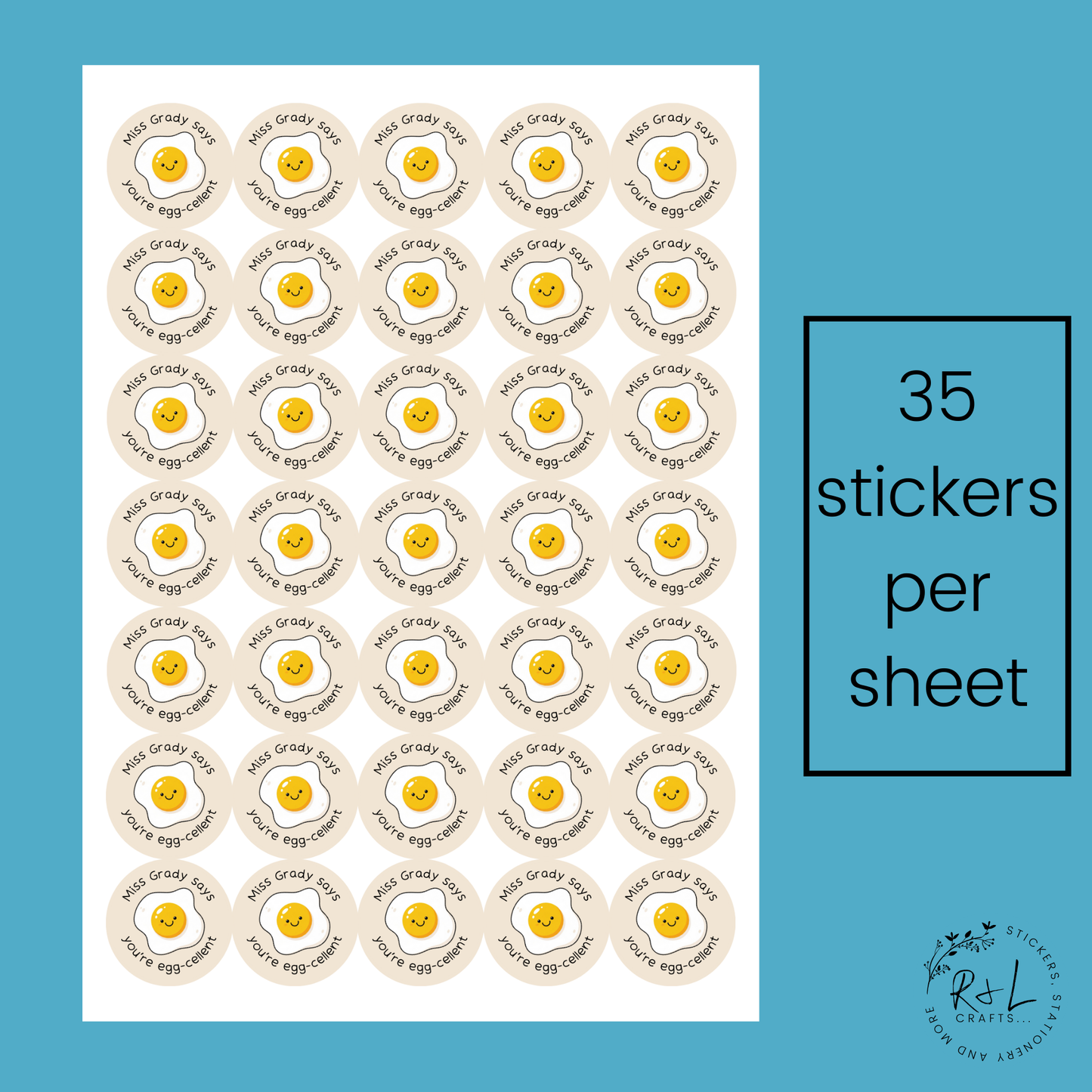 Egg-cellent teacher stickers