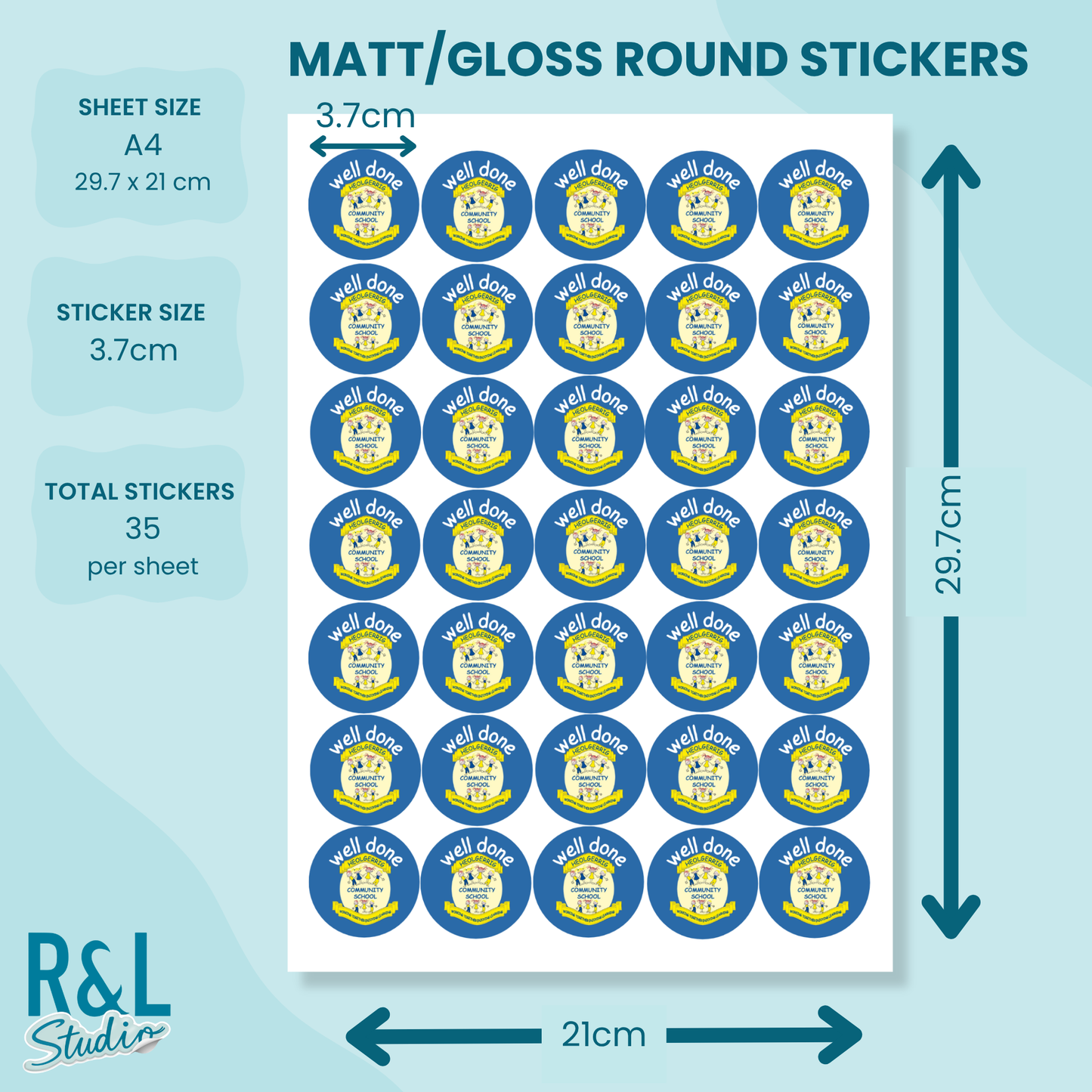 Custom School Logo Teacher Stickers