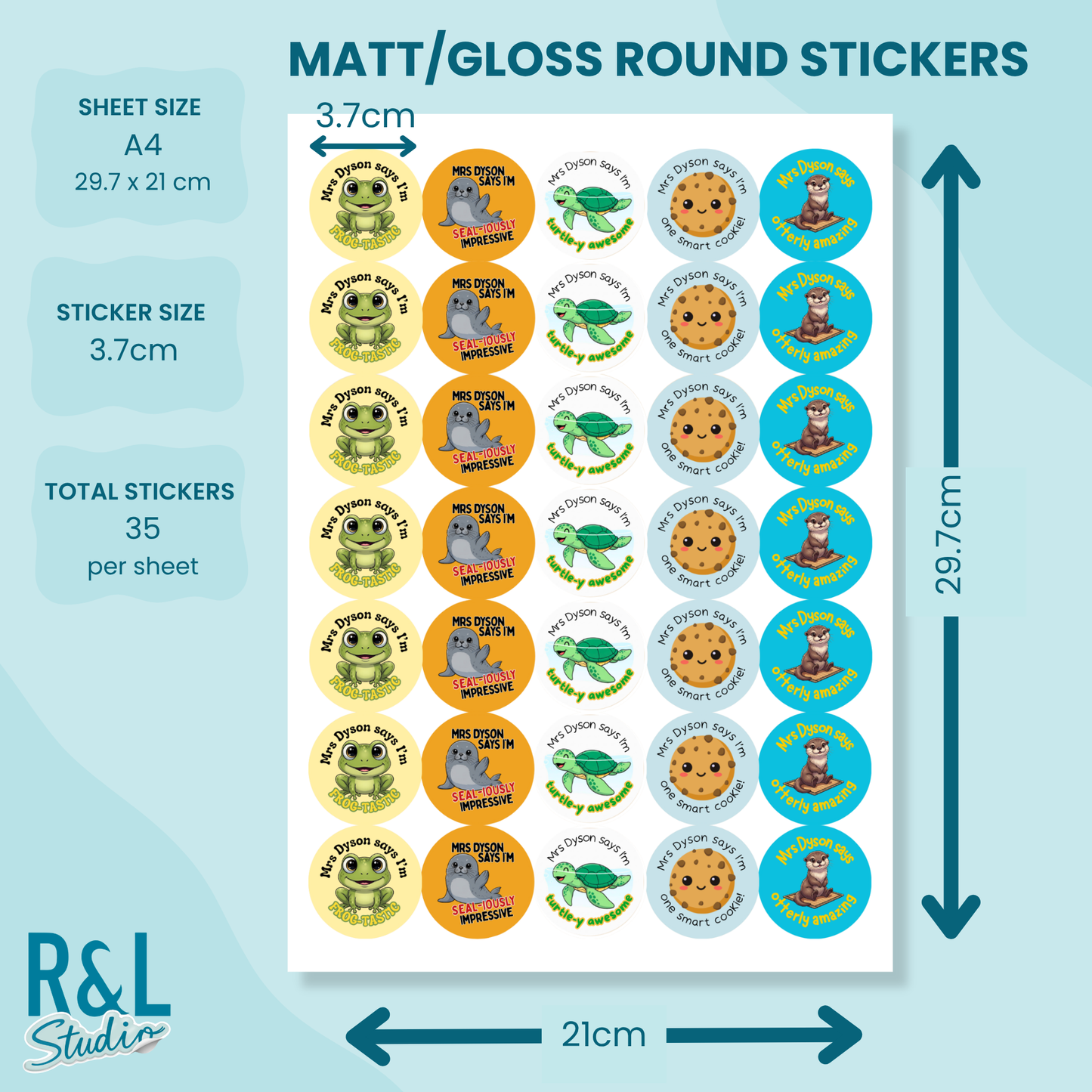 Land, Sea & Sweet Success teacher stickers