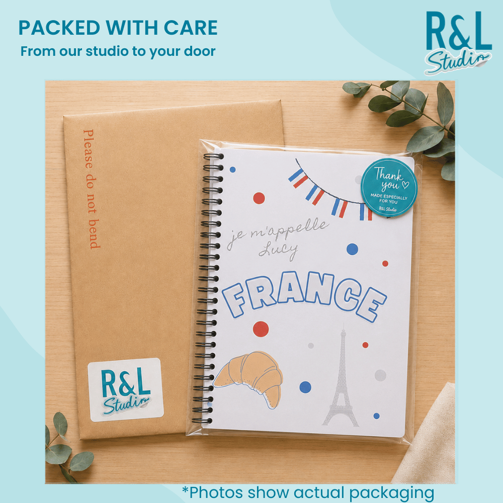 Personalised France Wirebound Notebook