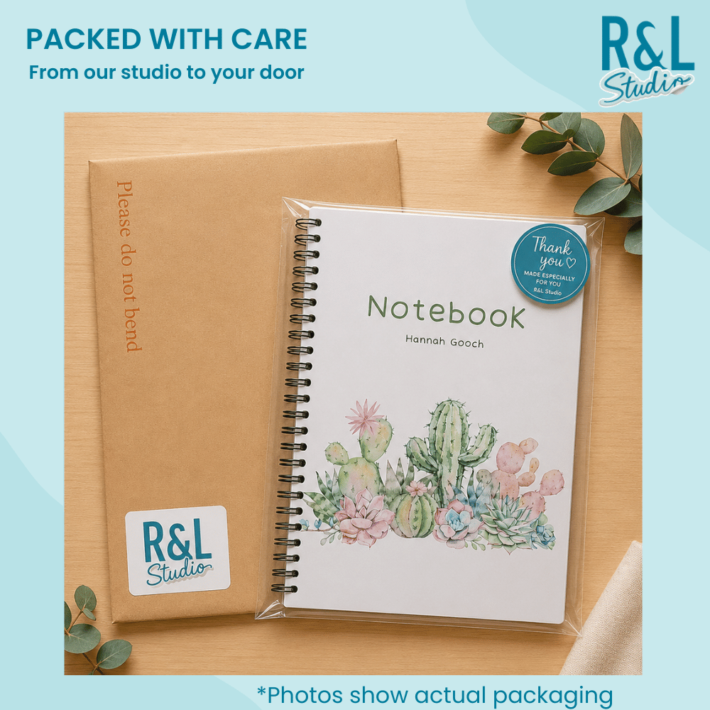 Personalised Cacti Wirebound Notebook