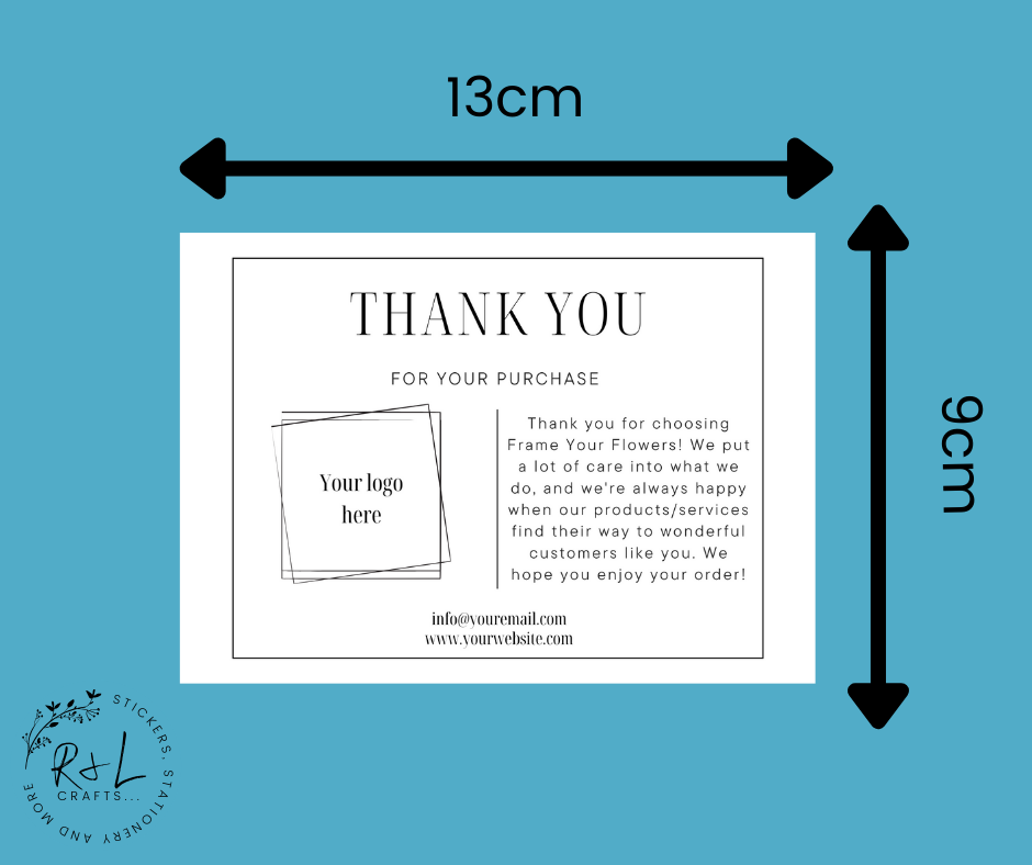 Thank you notes 13cm x 9cm (business)