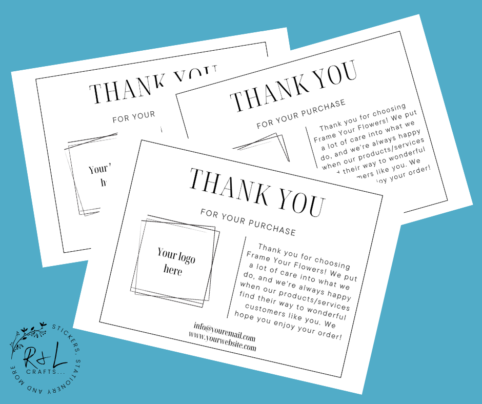 Thank you notes 13cm x 9cm (business)