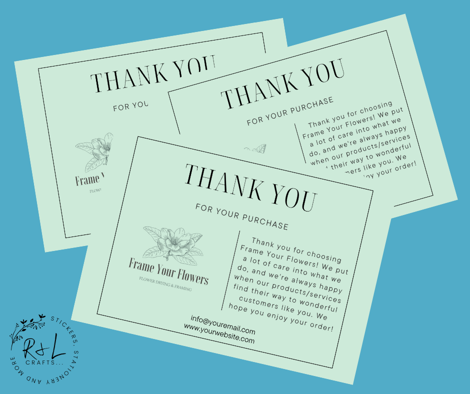 Thank you notes 13cm x 9cm (business)