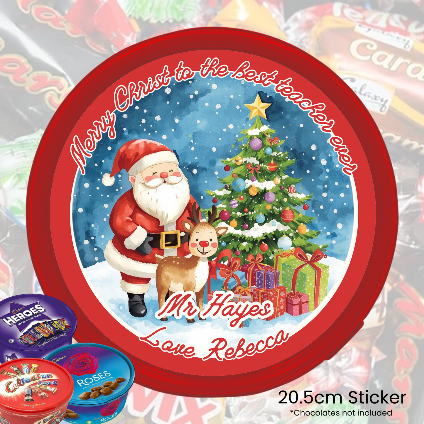 Old World Claus - chocolate tub sticker