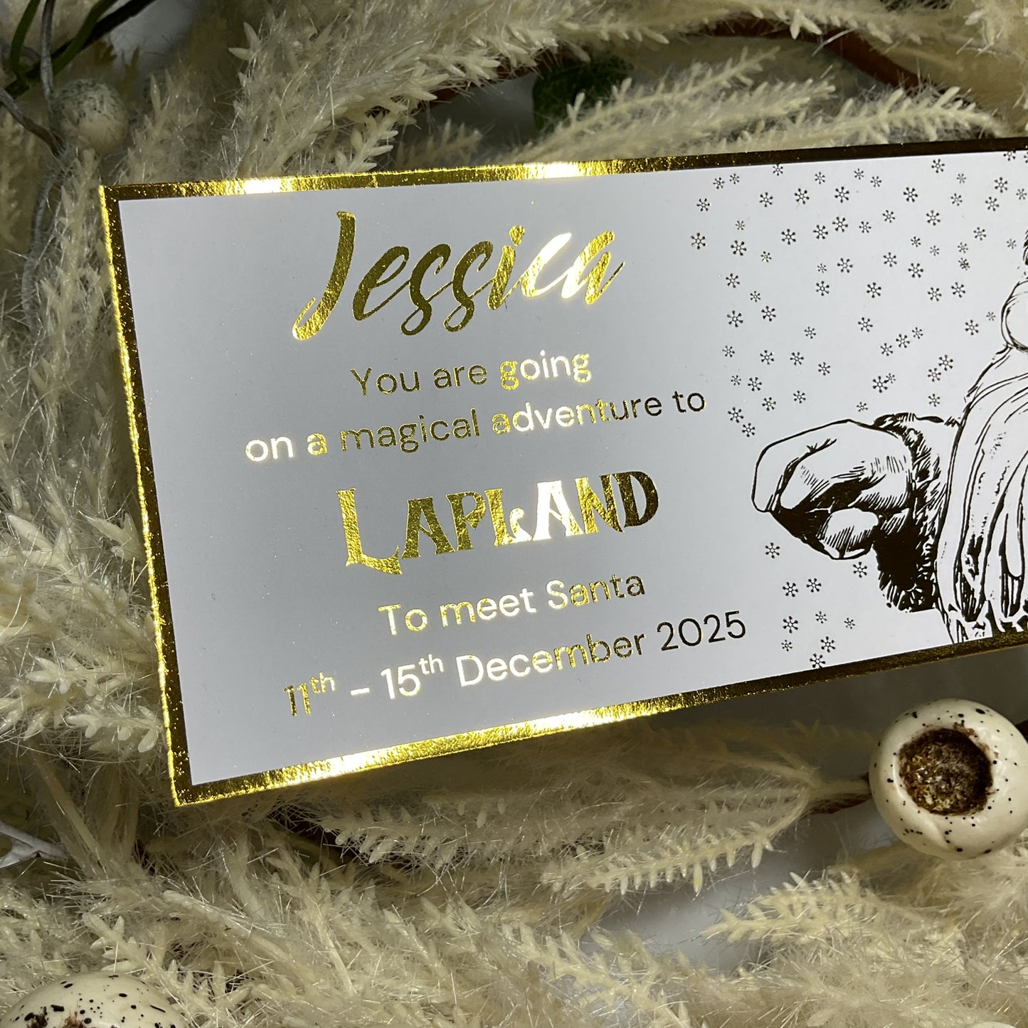 Santa in the Snow Foiled Ticket