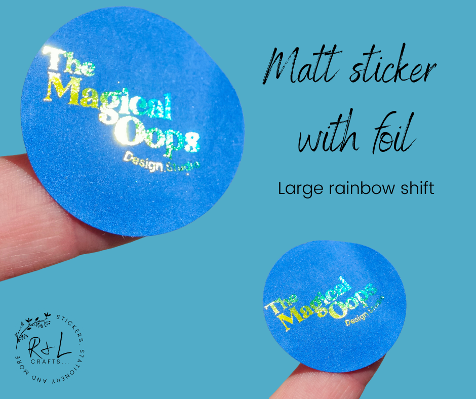 Round Business logo stickers - matt finish with foil