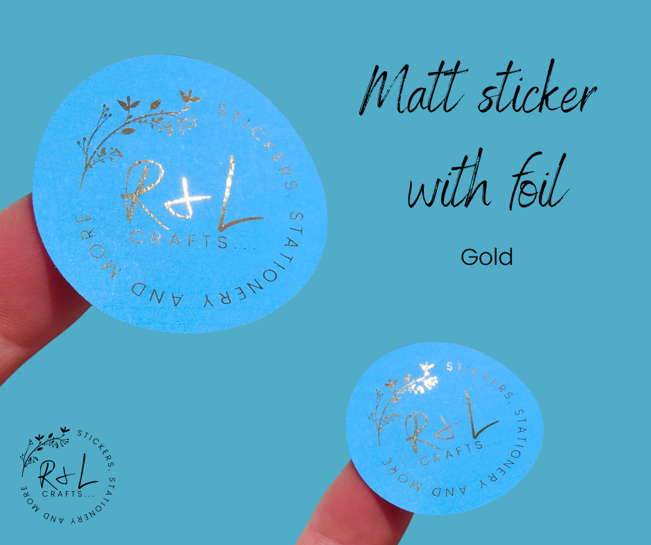 Round Business logo stickers - matt finish with foil