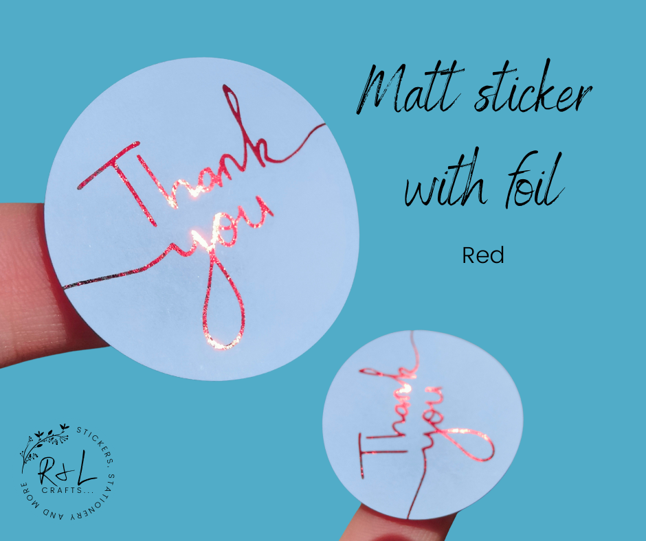 Round Thank you stickers - matt finish with foil - Business