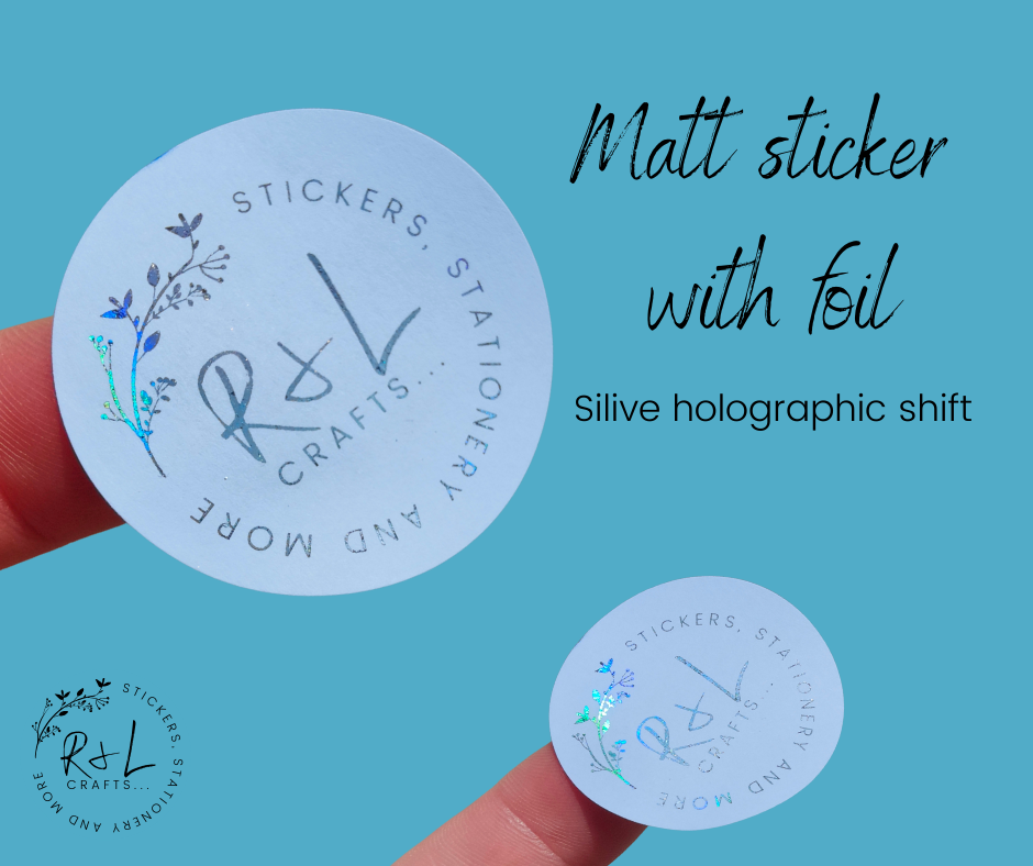 Round Business logo stickers - matt finish with foil