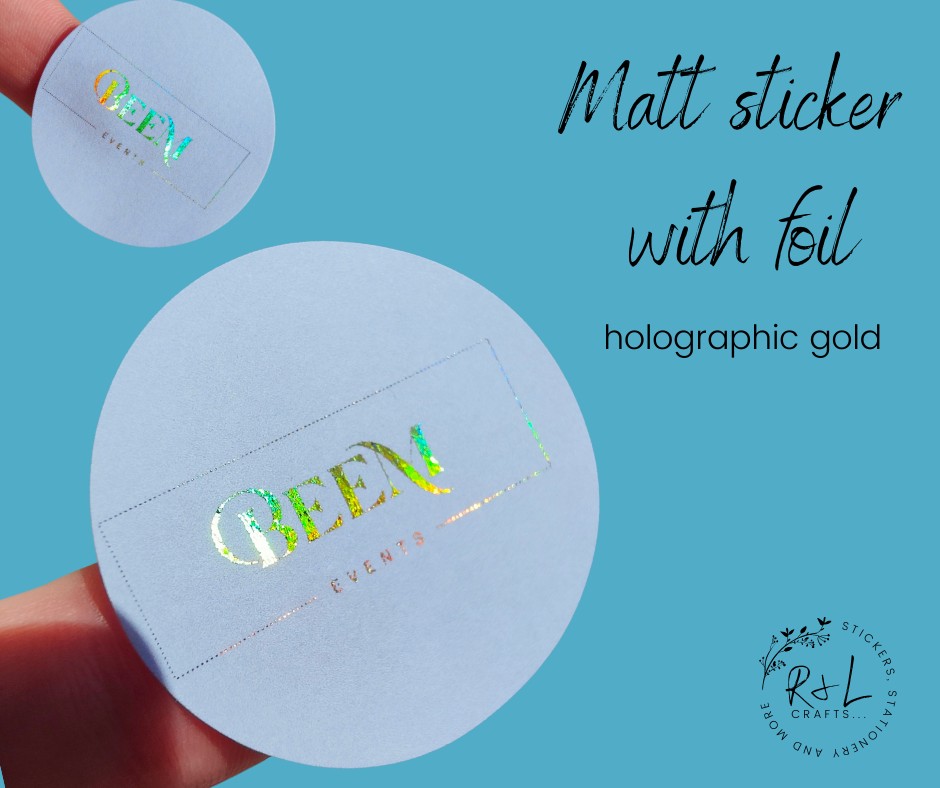 Round Business logo stickers - matt finish with foil