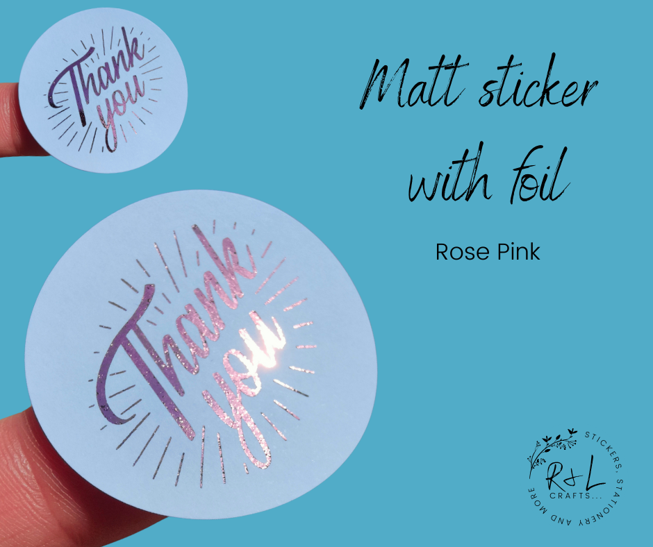 Round Thank you stickers - matt finish with foil - Business
