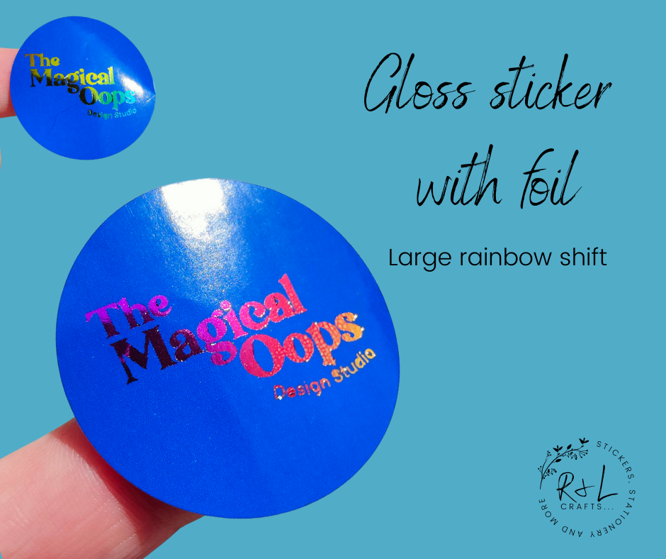 Round Business logo stickers - gloss finish with foil