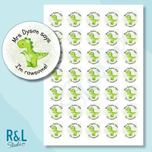Rawrsome Dinosaur Teacher Stickers
