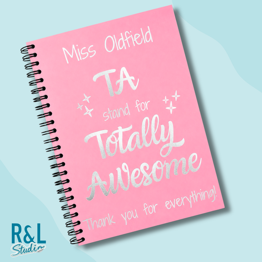 Personalised TA 'Totally Awesome' Wirebound Notebook