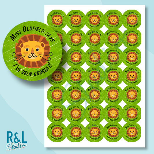 Lion teacher stickers