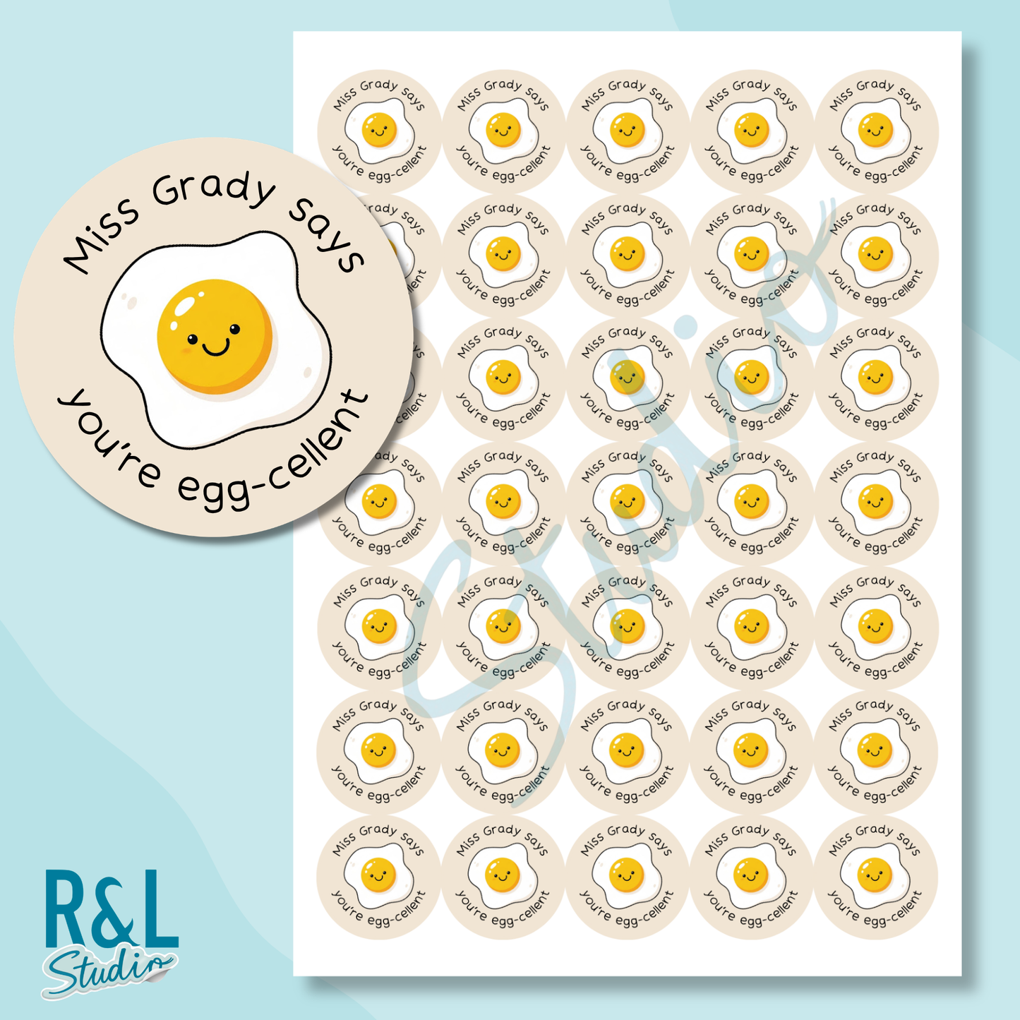 Egg-cellent teacher stickers