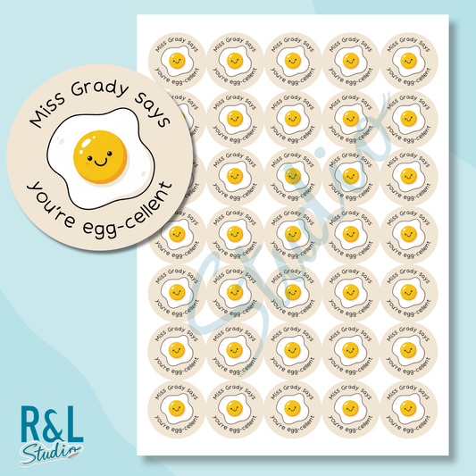 Egg-cellent teacher stickers