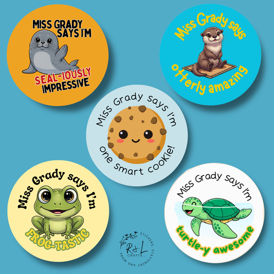 Land, Sea & Sweet Success teacher stickers