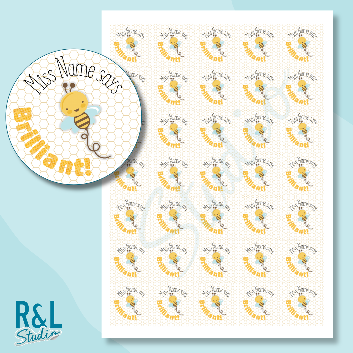 Brilliant bees teacher stickers