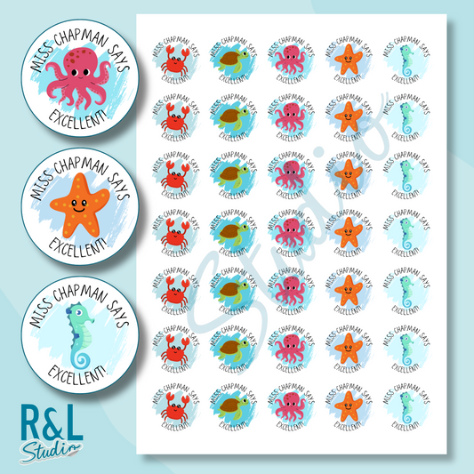 Ocean Animal Teacher Stickers
