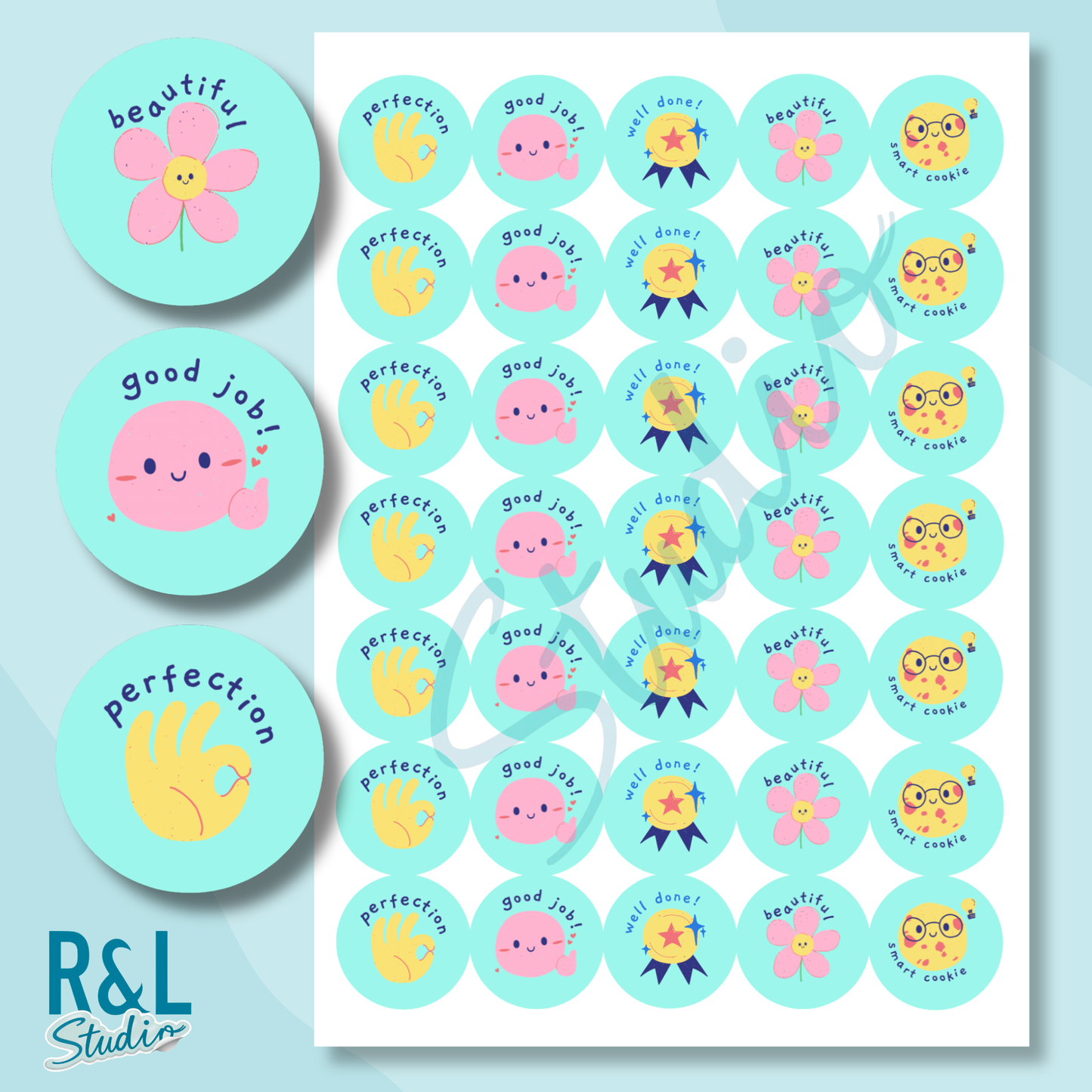 Positive Vibes Teacher Stickers