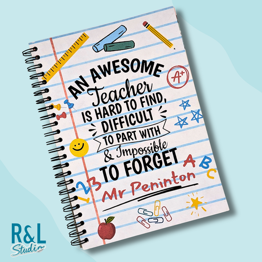 An Awesome Teacher Personalised Wirebound Notebook