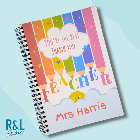 Personalised You're the Best Teacher Wirebound Notebook