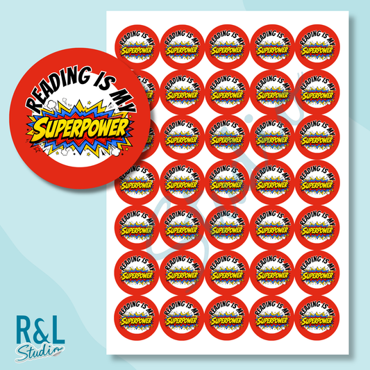 Reading Is My Superpower Teacher Stickers
