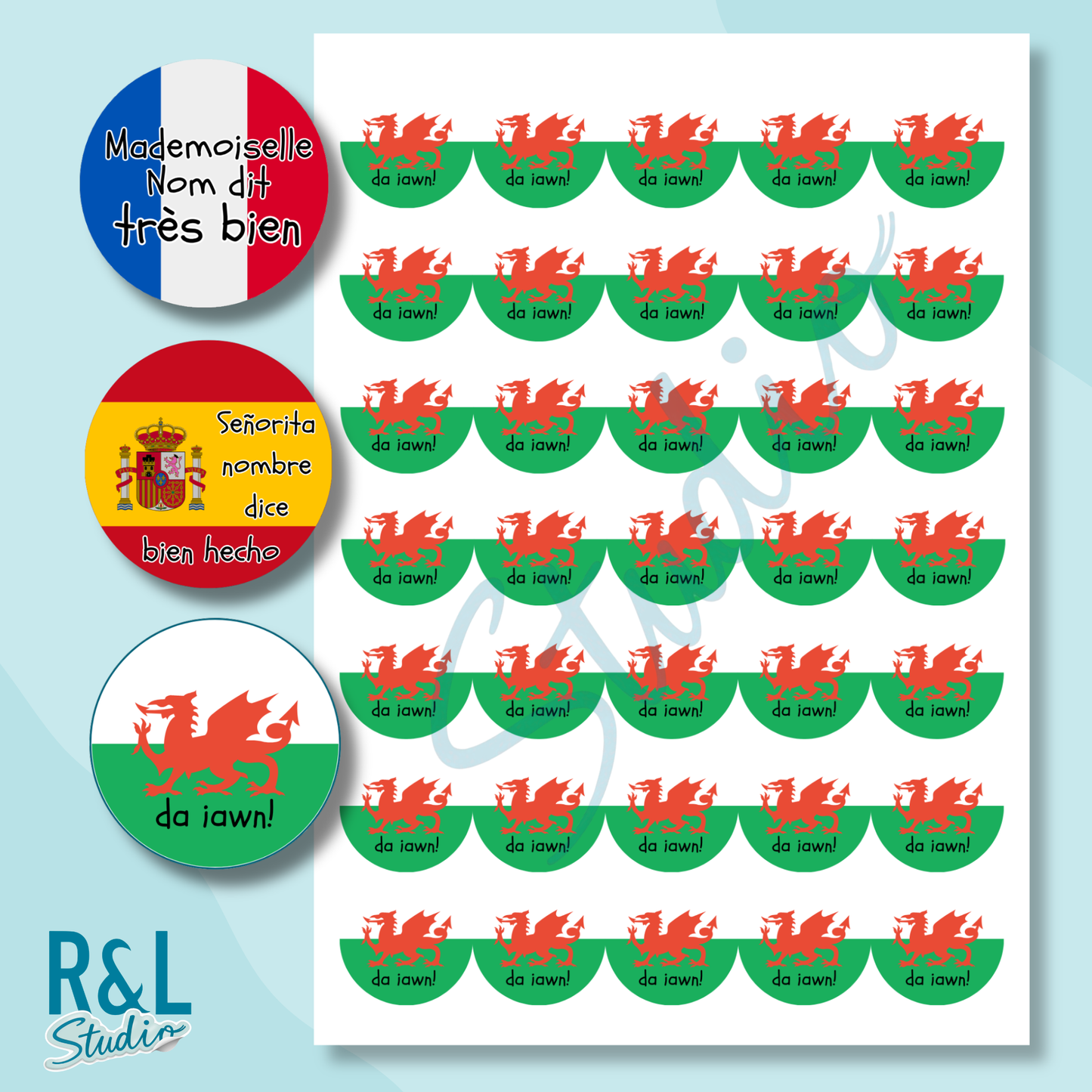 Language Flag Teacher Stickers