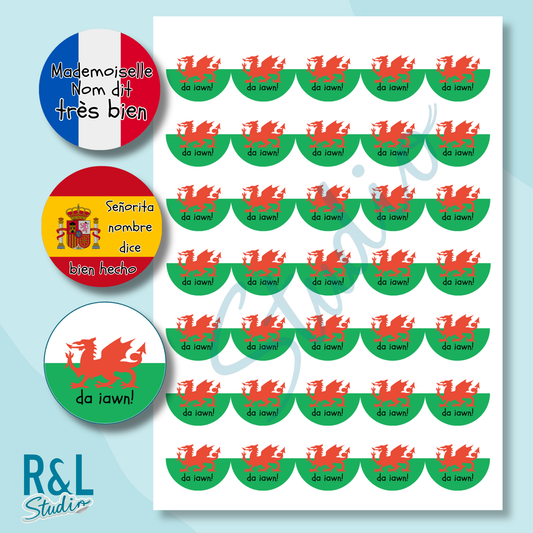 Language Flag Teacher Stickers