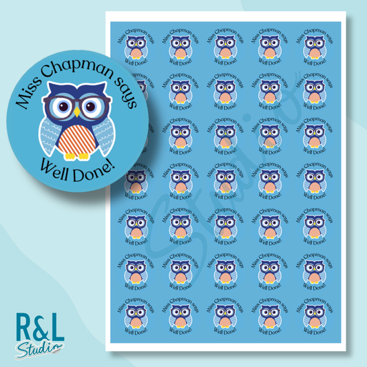 Owl teacher stickers