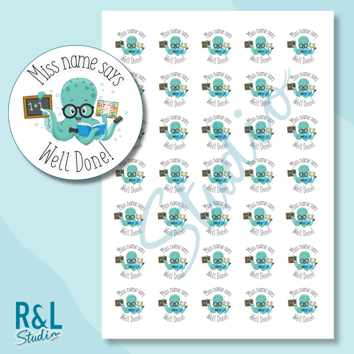 Maths Octopus Teacher Stickers
