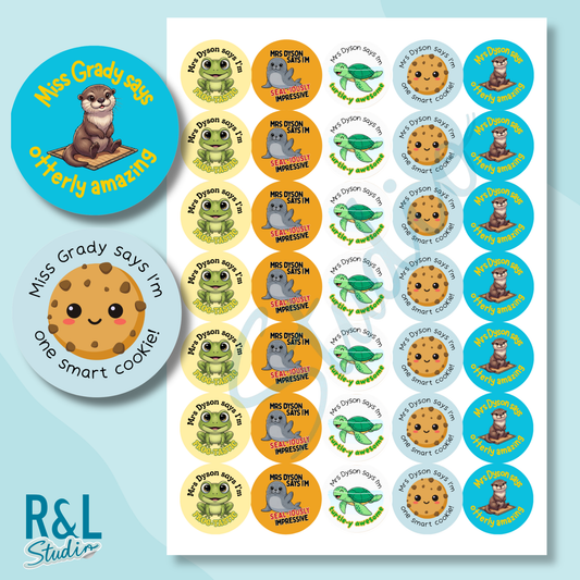 Land, Sea & Sweet Success teacher stickers