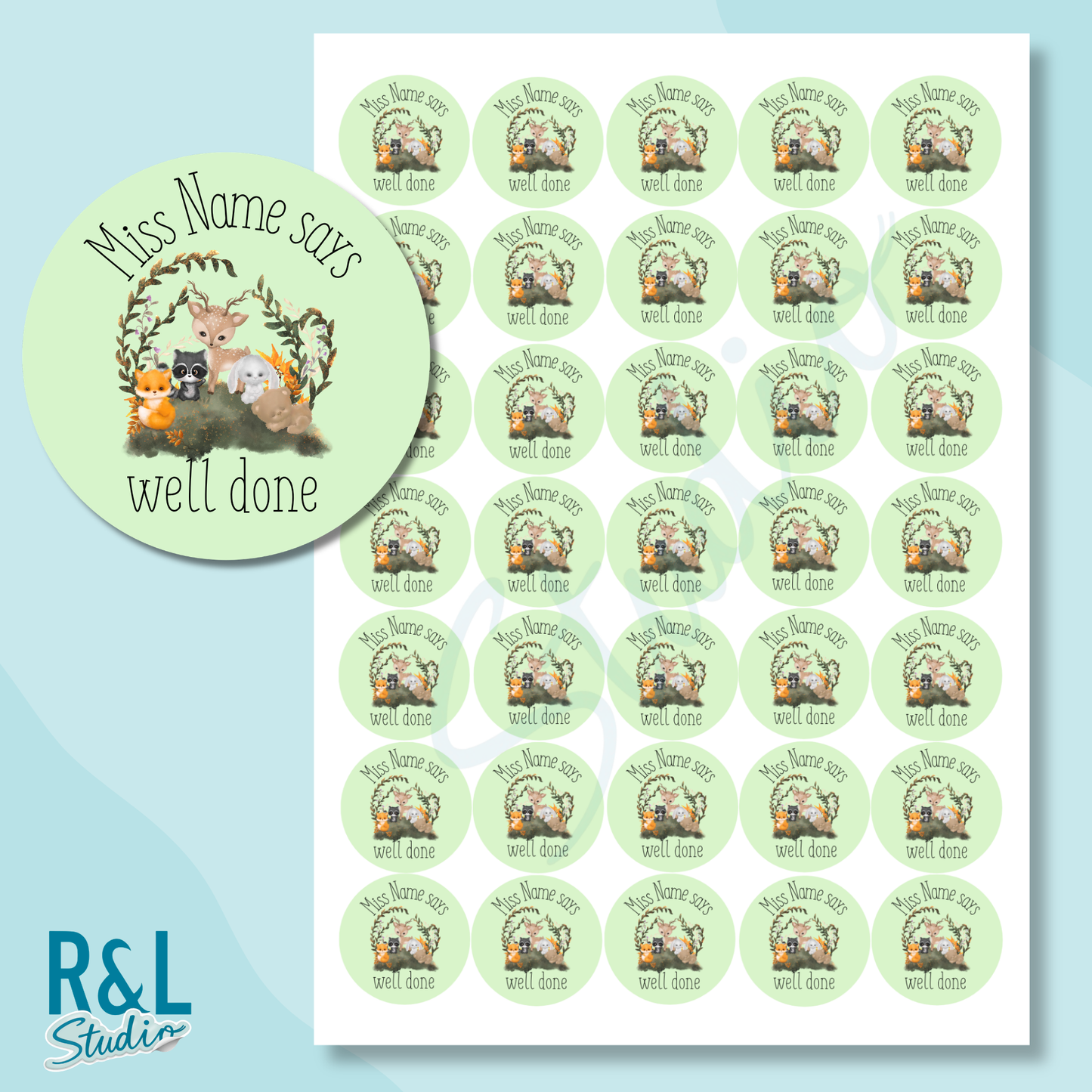 Woodland Animals teacher stickers
