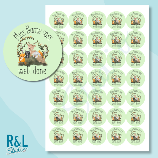 Woodland Animals teacher stickers