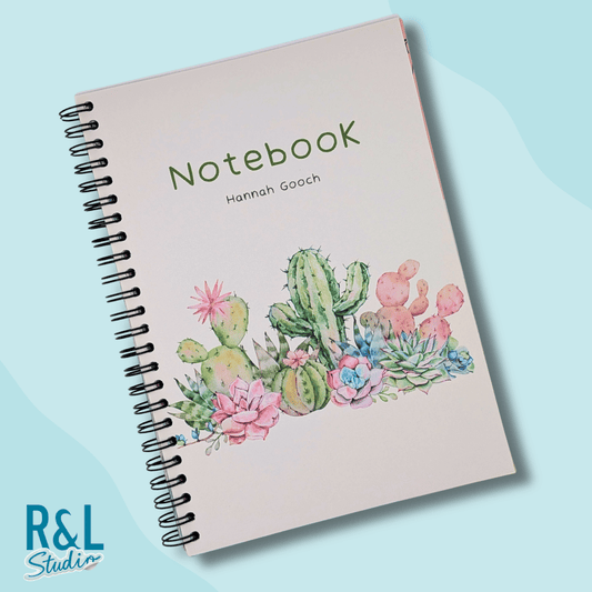 Personalised Cacti Wirebound Notebook