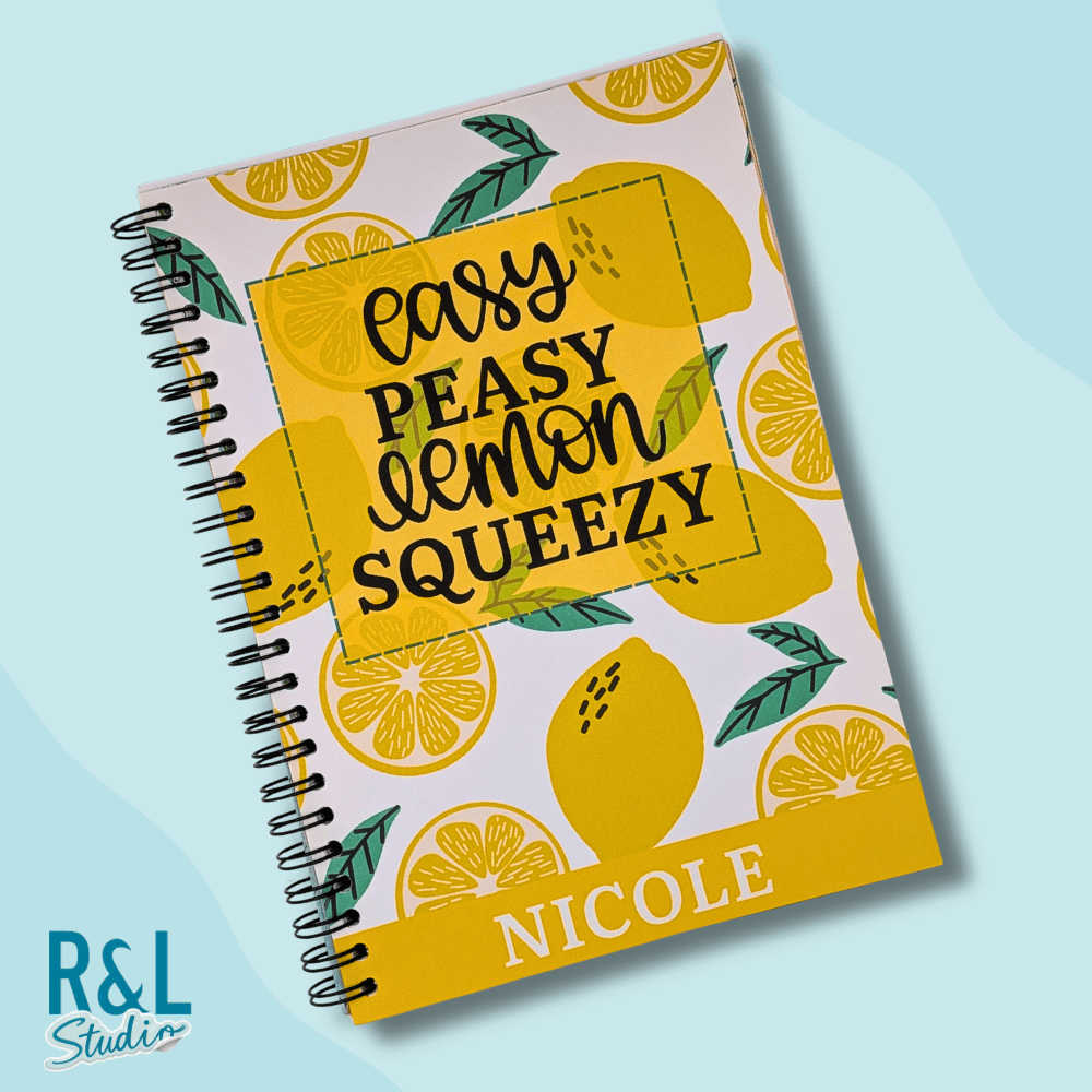 Easy Peasy Lemon Personalised Wirebound Notebook