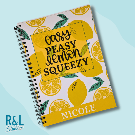 Easy Peasy Lemon Personalised Wirebound Notebook