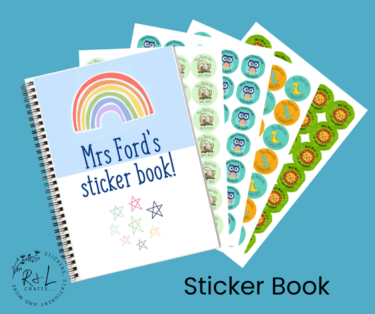 Rainbow and stars sticker book