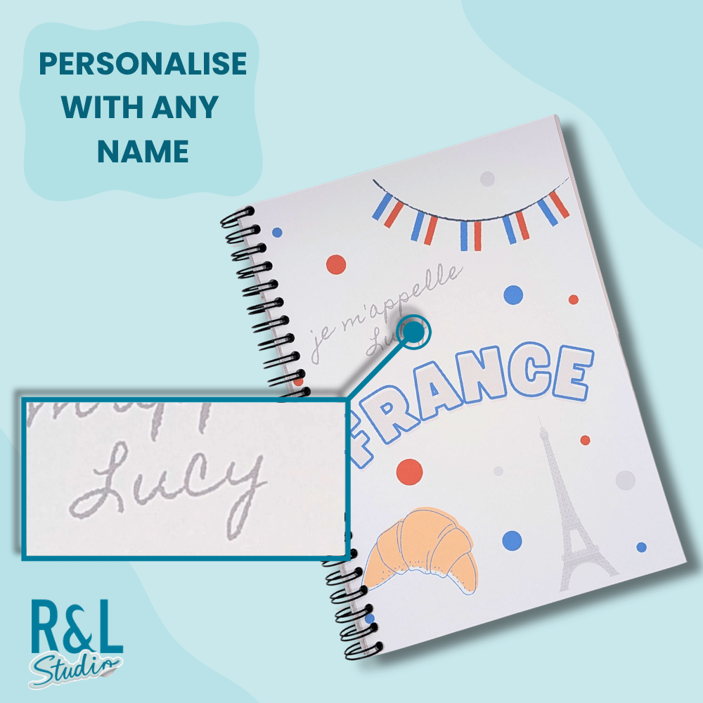 Personalised France Wirebound Notebook