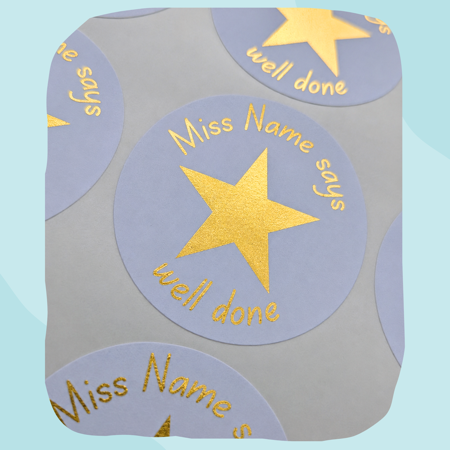 Shining Foil Star Teacher Stickers