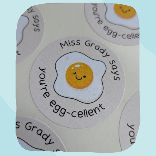 Egg-cellent teacher stickers