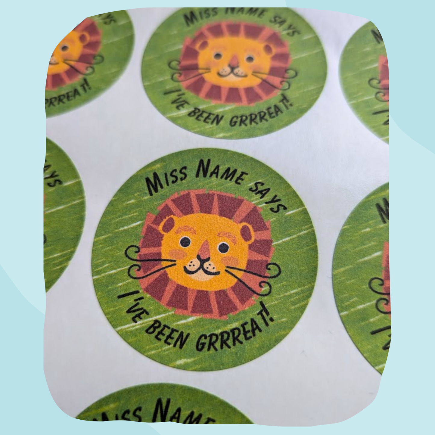 Lion teacher stickers