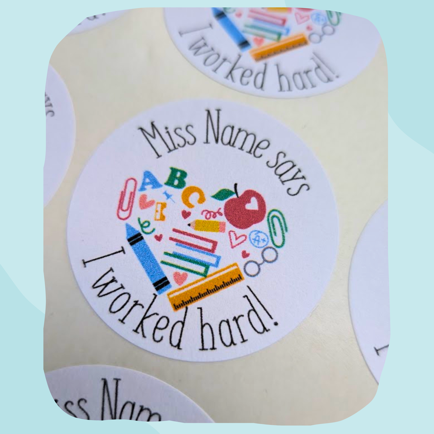 Personalised Teacher Heart Teacher Stickers