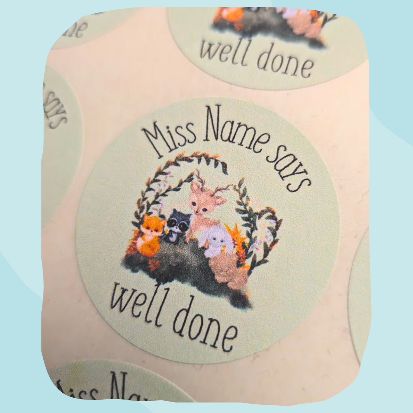 Woodland Animals teacher stickers