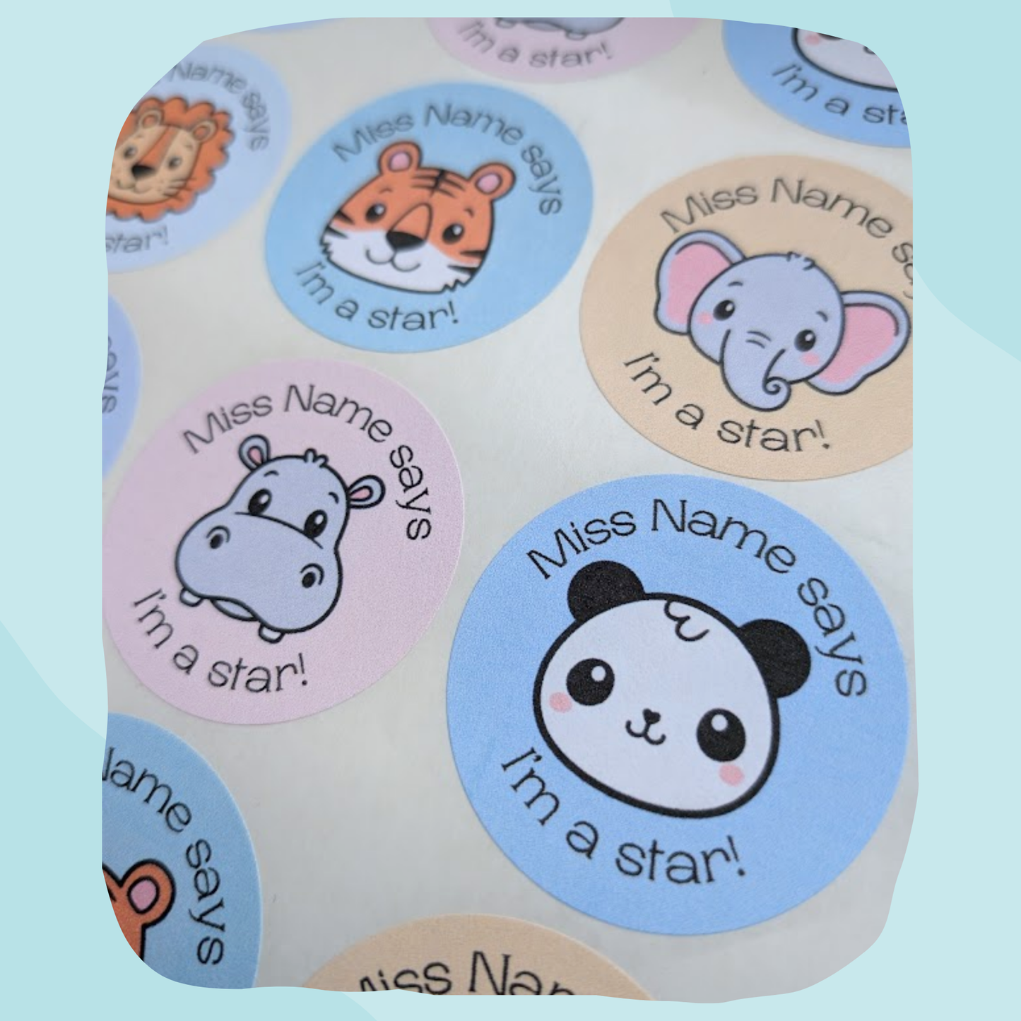 Wild animal teacher stickers