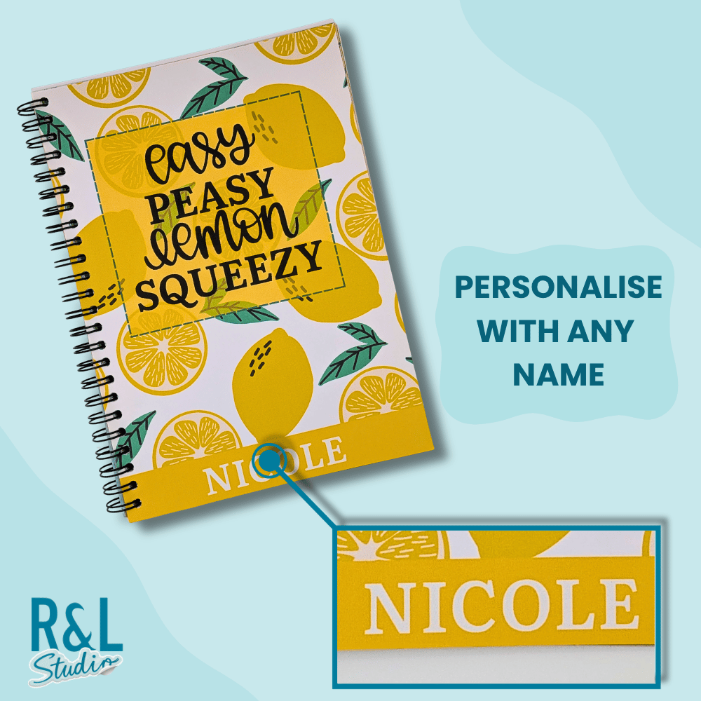 Easy Peasy Lemon Personalised Wirebound Notebook